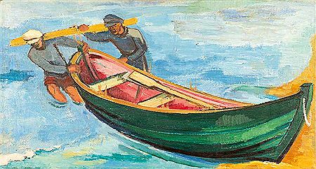 Fishing boat on the beach in Koserow / Usedom. by Fritz Duda - Auction record, sale price, and art valuation. Compare with similar artists and explore comparable artworks.