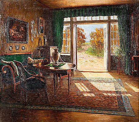 Interior with Biedermeier seating.