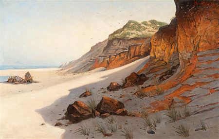 On the beach in Groß Kuhren, East Prussia.