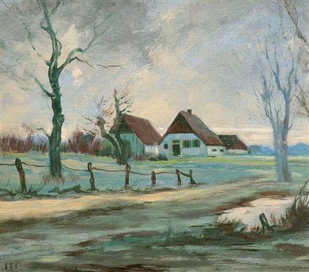 Homestead in Wieck Darß. by Erich Theodor Holtz - Auction record, sale price, and art valuation. Compare with similar artists and explore comparable artworks.