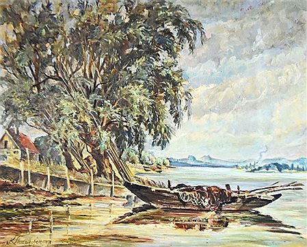 "Reichenau", view from the Reichenau to the Hegau volcanoes by Karl Albert Stadelhofer - Auction record, sale price, and art valuation. Compare with similar artists and explore comparable artworks.
