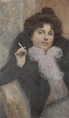 Parisienne Woman with Cigarette