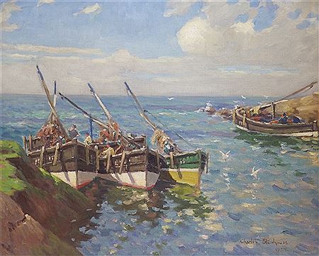 FISHING BOATS AT HARBOUR by Charles Stenhouse - Auction record, sale price, and art valuation. Compare with similar artists and explore comparable artworks.