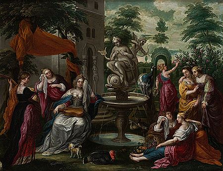 "LAS JÓVENES ISRAELITAS ACUDIENDO A HONRAR A LA HIJA DE JEFTE"