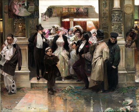 "Salida del baile de mascaras"