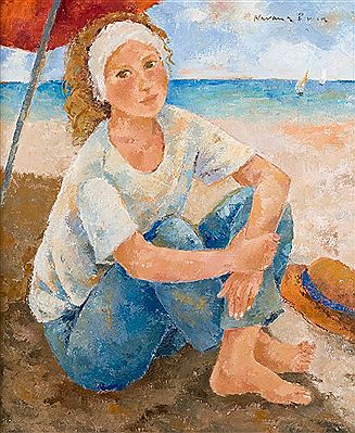 "Niña en la playa"