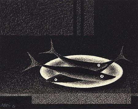 Still life with three fishes, 1961