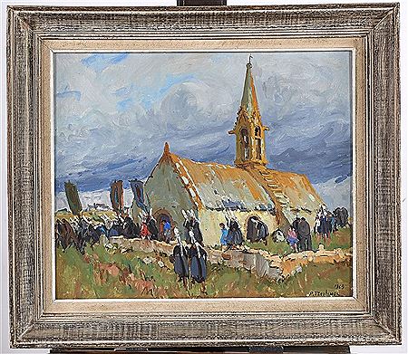 Pardon bigouden à Saint Vio by Pierre Plouhinec - Auction record, sale price, and art valuation. Compare with similar artists and explore comparable artworks.