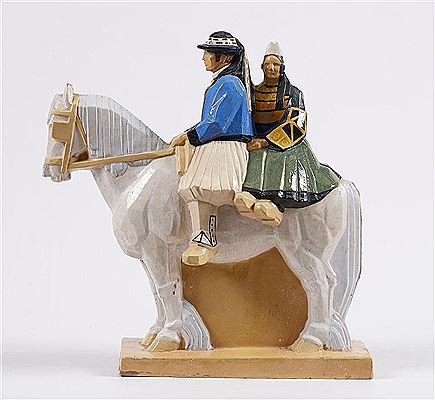 Bride and Groom on Horseback