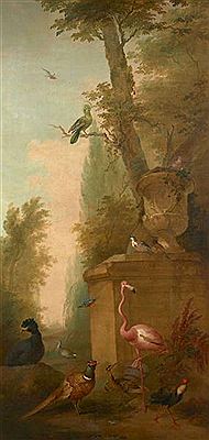Oiseaux sauvages, exotiques et de basse-cour dans un parc arboré (pair)