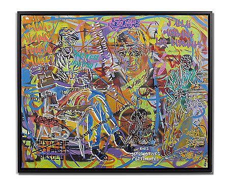 Sample artwork by Epsylon Point (Born 1950), known for french urban art, color stencils, denouncing societal issues and global conflicts - View similar artists and auction records