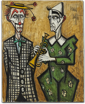 Deux clowns trompette