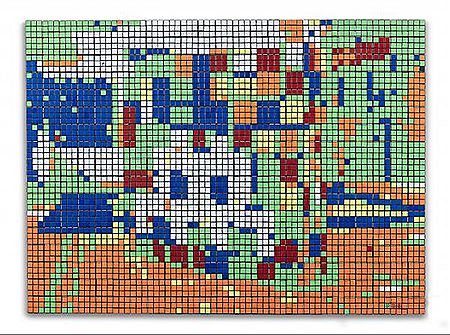 Rubik Space by Invader - Auction record, sale price, and art valuation. Compare with similar artists and explore comparable artworks.