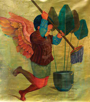Sample artwork by Benedict Olorunnisomo (Born 1976), known for figure, portrait, abstract painting - View similar artists and auction records
