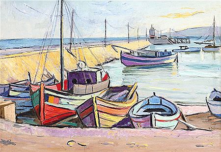 Boats in the port of Mangalia