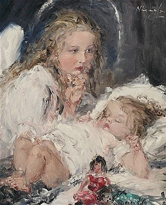 The guardian angel by Victor Schivert - Auction record, sale price, and art valuation. Compare with similar artists and explore comparable artworks.