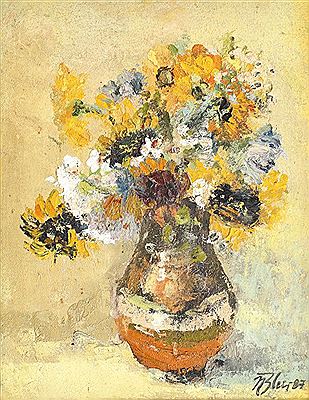 Jug with wildflowers [1987] by Nicolae Blei - Auction record, sale price, and art valuation. Compare with similar artists and explore comparable artworks.