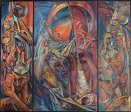 Tower of babel. Triptych by John Shayn - Auction record, sale price, and art valuation. Compare with similar artists and explore comparable artworks.
