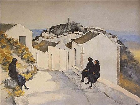 "Paysage Corse avec femmes assises"