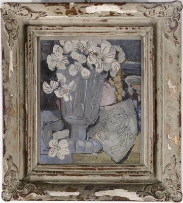 FLOWERS IN A GLASS WITH A SATIRICAL DRAWING by Frantisek Doubrava - Auction record, sale price, and art valuation. Compare with similar artists and explore comparable artworks.