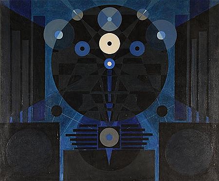 Abstraction géométrique bleue