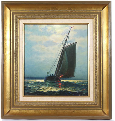Moonlit sailboat