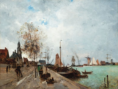 Waterway with Windmills