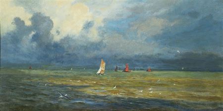 Fishing Boats Off Shore