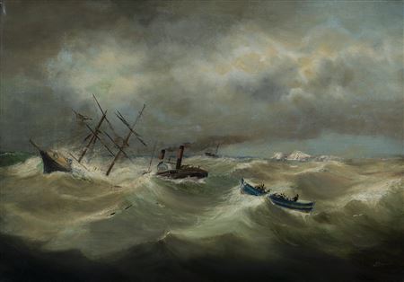 Shipwreck off the Coast, c. 1870