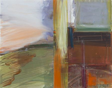 Group Lot: 1]"Interior With Door" 1985 2] "Divided Landscape"