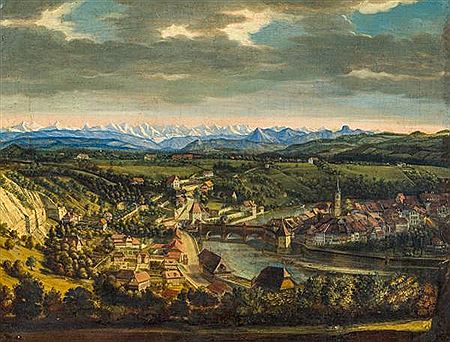 Bern, Ansicht der unteren Stadt von Norden