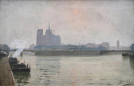 View of the Île Saint-Louis, Paris.