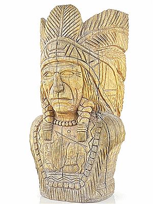 Indian Buffalo Chief Wood Bust
