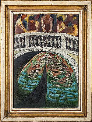 Figures on a Venetian bridge