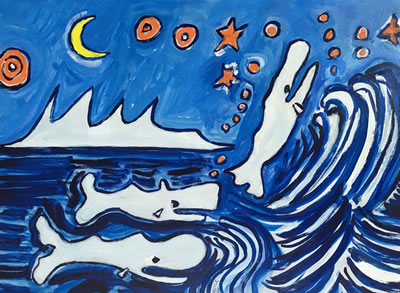 "Whales Frolicking, 2002"