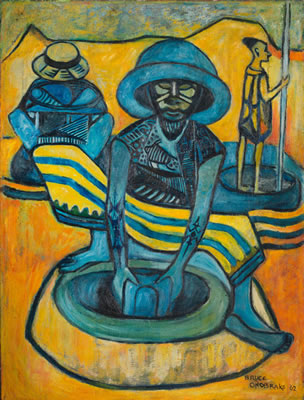 Sample artwork by Bruce Onobrakpeya (Born 1932), known for painting and sculpture - View similar artists and auction records
