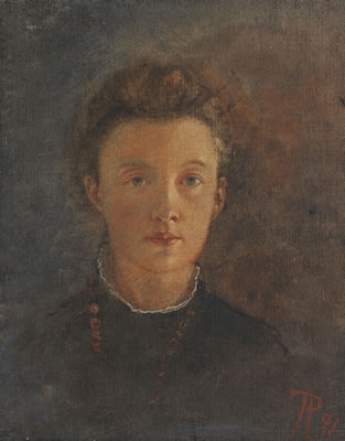 Portrait of a girl, likely to be the artist's niece Ada Moss (1874-1934) by Phoebe Anna (Moss) Traquair - Auction record, sale price, and art valuation. Compare with similar artists and explore comparable artworks.
