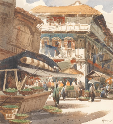 China Town, Singapore, a pair by Low Puay Hua - Auction record, sale price, and art valuation. Compare with similar artists and explore comparable artworks.