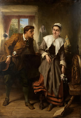 'John Alden and Priscilla' "Archly the maiden smiled and with eyes overrunning with pleasure..." The Courtship of Miles Standish - Henry Wadsworth Longfellow