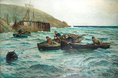 'Capturing a German Mine off the Cornish Coast, 1918'