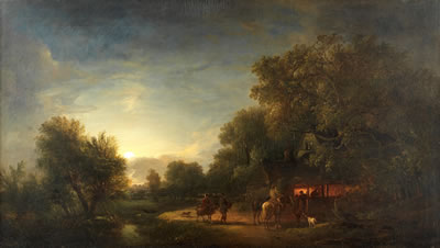 Wayfarers at the smithy, Hingham, Norfolk by John Berney Crome - Auction record, sale price, and art valuation. Compare with similar artists and explore comparable artworks.