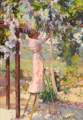 Trimming the Wisteria (in Bischoff's backyard)