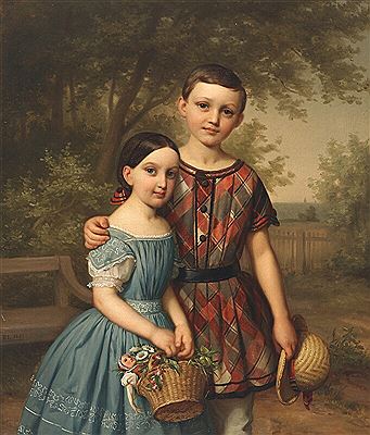 A portrait of two siblings.