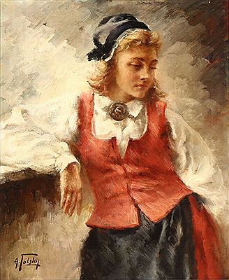 A young woman wearing a folk costume