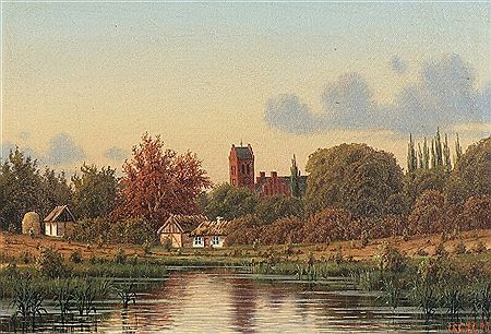 Sample artwork by Gustav Holmbom (1859 - 1946), known for landscape painting, wall decoration - View similar artists and auction records