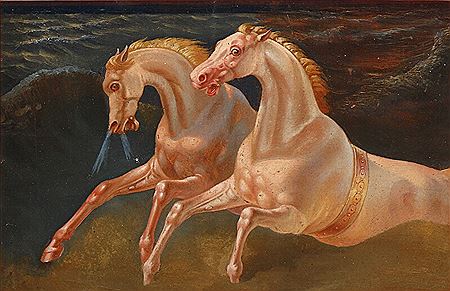 A pair of mythological horses. by Fritz Gotfred Thomsen - Auction record, sale price, and art valuation. Compare with similar artists and explore comparable artworks.