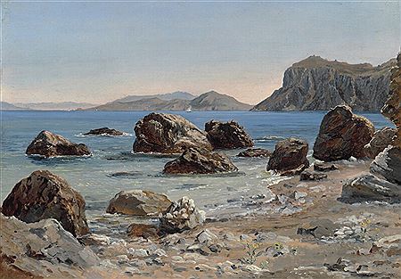 Costal scene with large cliffs, Capri by Thorald Laessoe - Auction record, sale price, and art valuation. Compare with similar artists and explore comparable artworks.