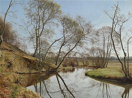 Spring day at Skovmølleåen (forest mill stream).
