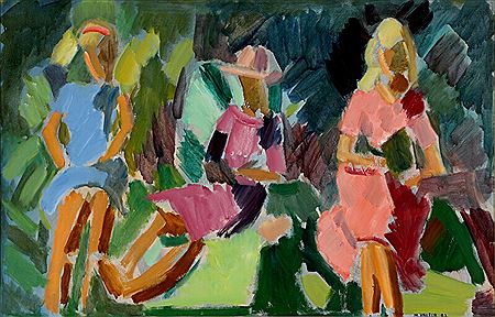 Three women in a park