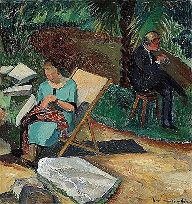 Woman and man in landscape by Anders Gudmundsen-Holmgreen - Auction record, sale price, and art valuation. Compare with similar artists and explore comparable artworks.